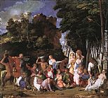 Giovanni Bellini Canvas Paintings - The Feast of the Gods